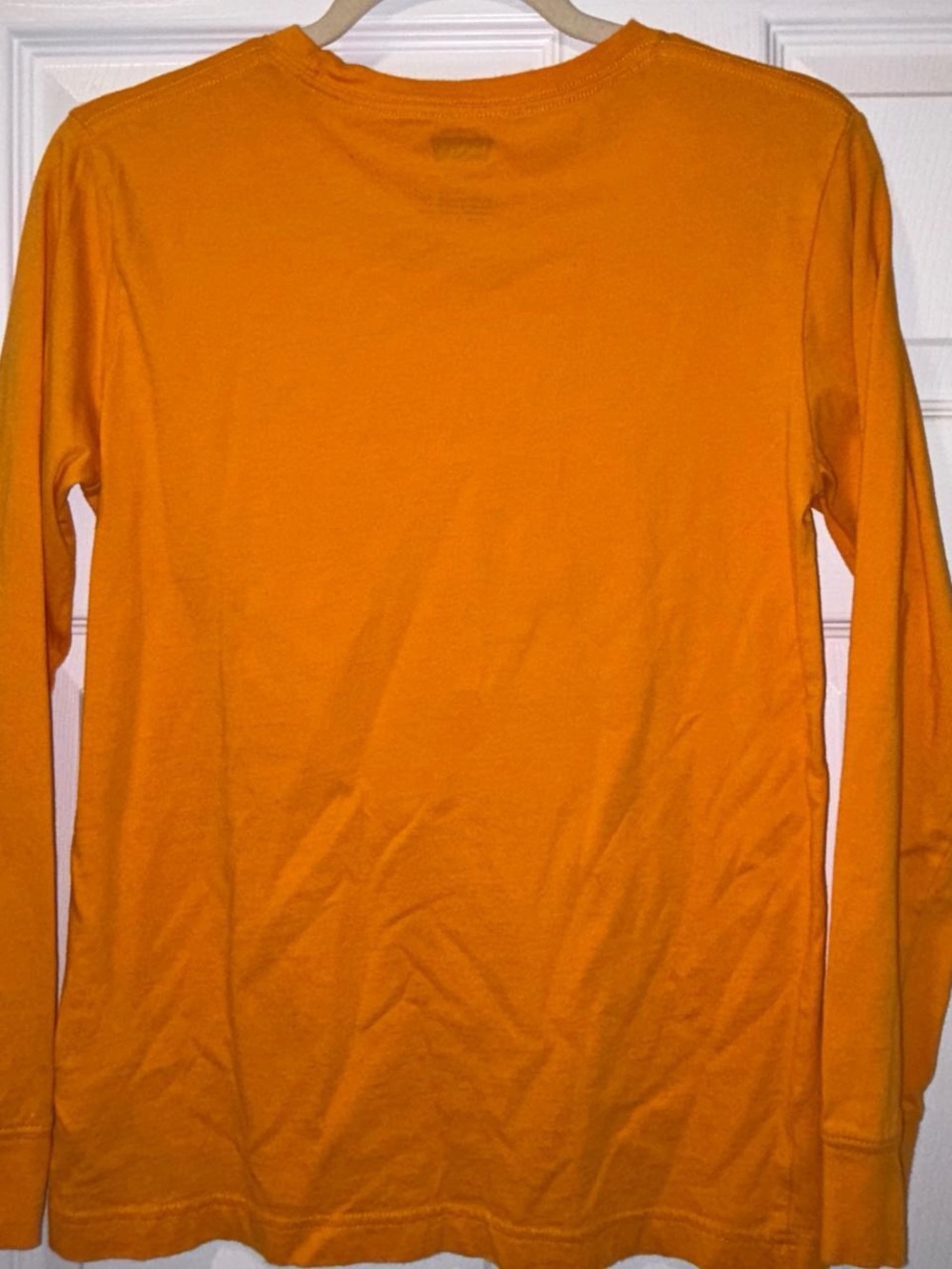 Levi's Orange Long Sleeve Tee with Blue Mountain Graphic and Red Logo - Picture 3 of 5
